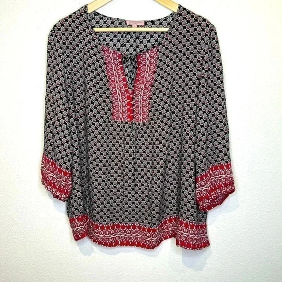 Saint Tropez West plus size peasant blouse size 1X - Picture 1 of 5